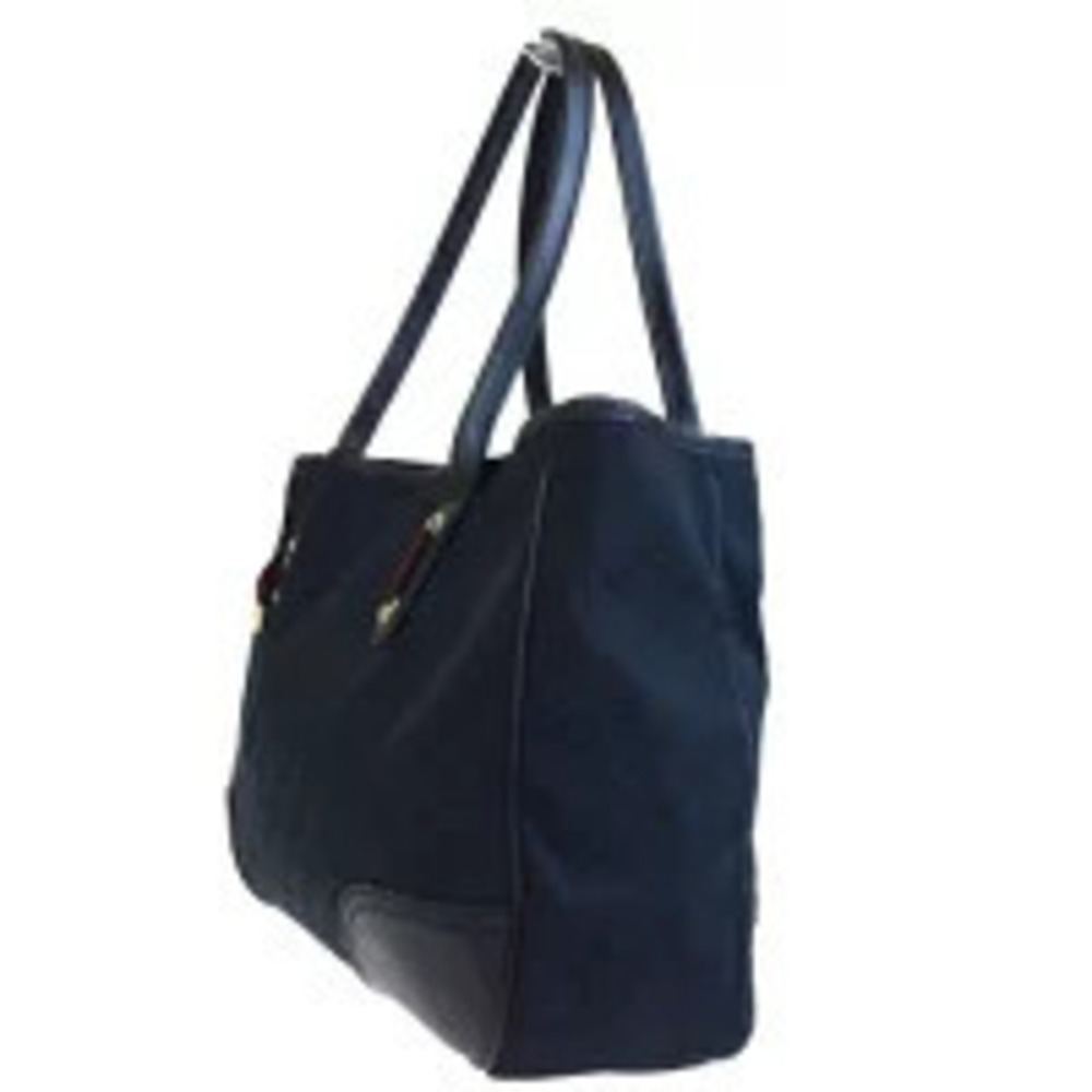 Gucci Shoulder Bag Leather Canvas Black Red GG Tote Sherry Black Red